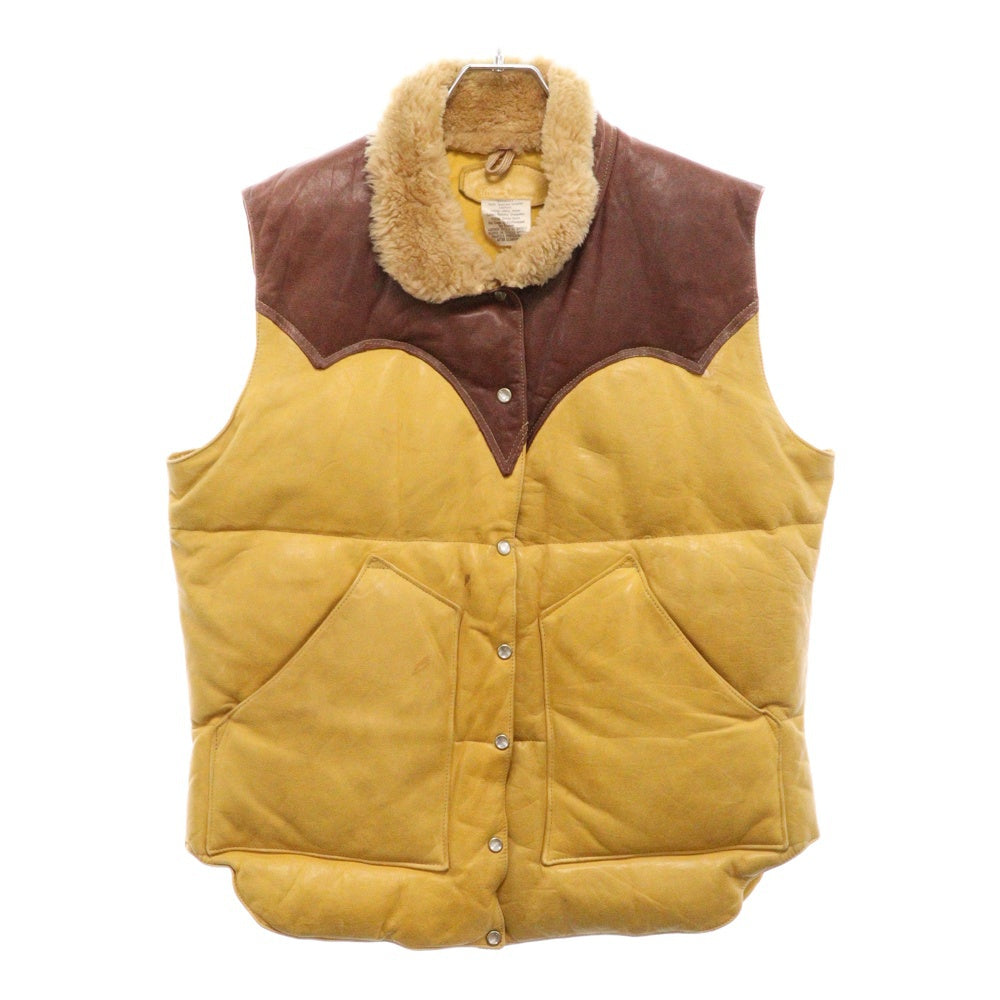ROCKY MOUNTAIN(ロッキーマウンテン) 70s JACKSON WYOMING フルレザー 襟ボア スナップボタン ダウンベスト