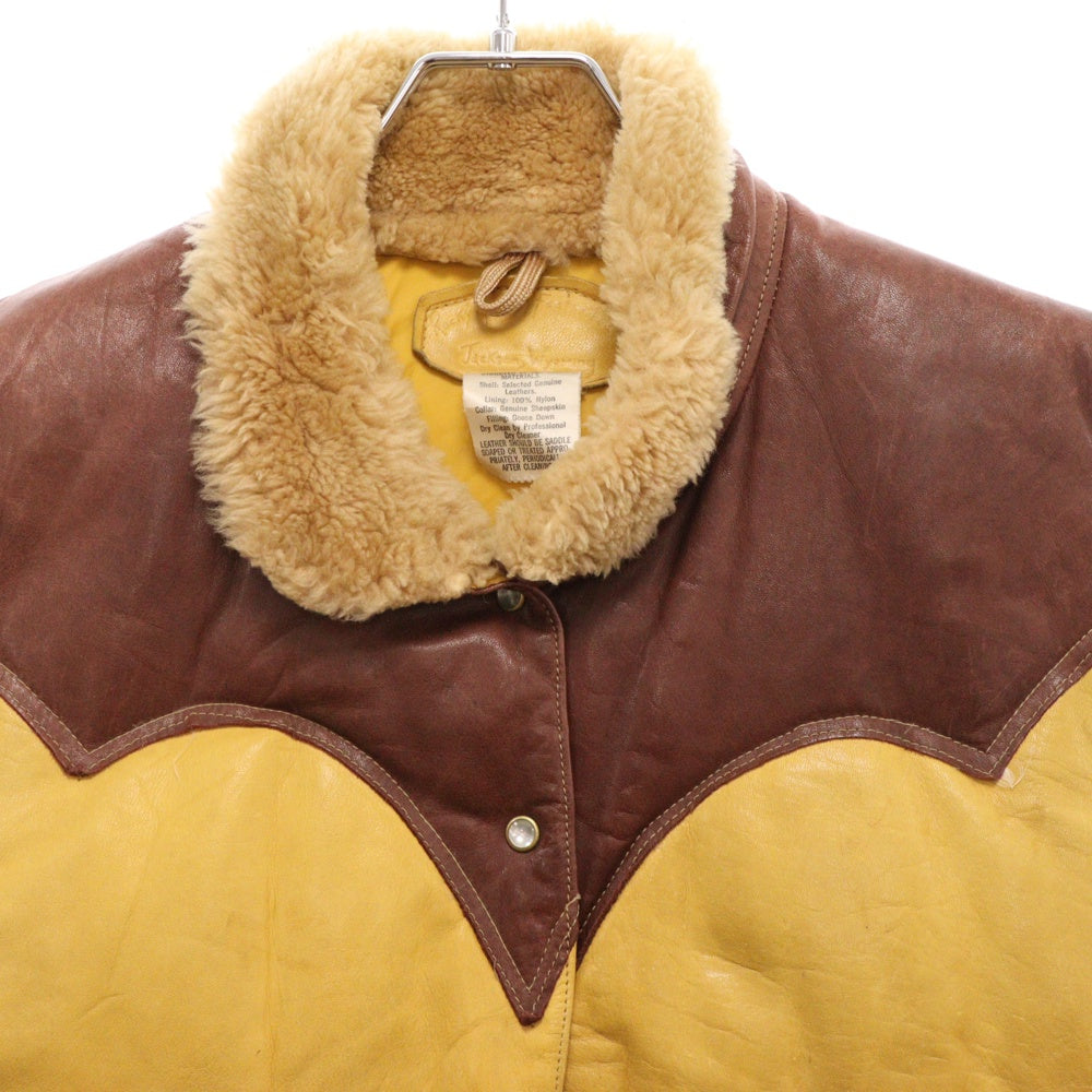 ROCKY MOUNTAIN(ロッキーマウンテン) 70s JACKSON WYOMING フルレザー 襟ボア スナップボタン ダウンベスト