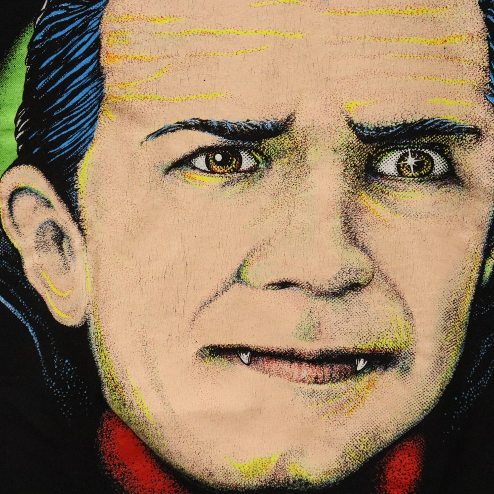 VINTAGE(ヴィンテージ) 90s BELA LUGOSI DRACULA PORTRAIT MOVIE TEE ベラルゴシ ドラキュラ フロントプリント Tシャツ 半袖 カットソー ブラック