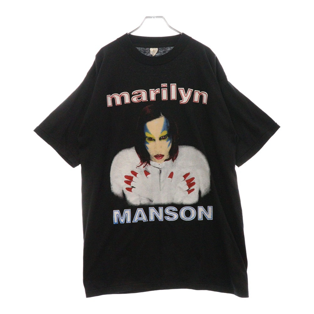 VINTAGE(ヴィンテージ) 90s MARILYN MANSO Mechanical Animals WORLD TOUR99 Bootleg TEE マリリンマンソン ブートレグ 両面プリント半袖Tシャツ カットソー ブラック