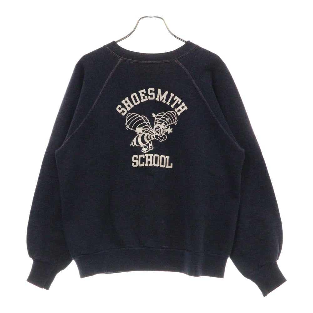 VINTAGE(ヴィンテージ) 70s Velvasheen SHOESMITH SCHOOL ヴェルバシーン 3段プリント カレッジ スウェット ネイビー