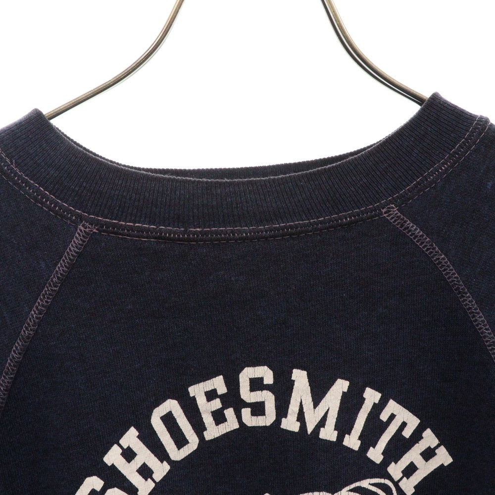 VINTAGE(ヴィンテージ) 70s Velvasheen SHOESMITH SCHOOL ヴェルバシーン 3段プリント カレッジ スウェット ネイビー