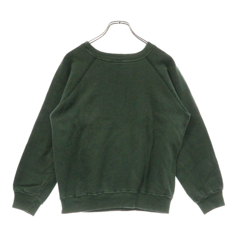 CHAMPION(チャンピオン) 80s フロッキー 2段 プリント トリコタグ 前期 ラグランスリーブ スウェット グリーン