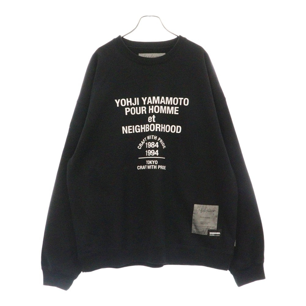 NEIGHBORHOOD(ネイバーフッド) X YOHJI YAMAMOTO SWEAT SHIRT 242UWYYN-CSM01S ヨウジヤマモト クルーネック スウェット トレーナー ブラック