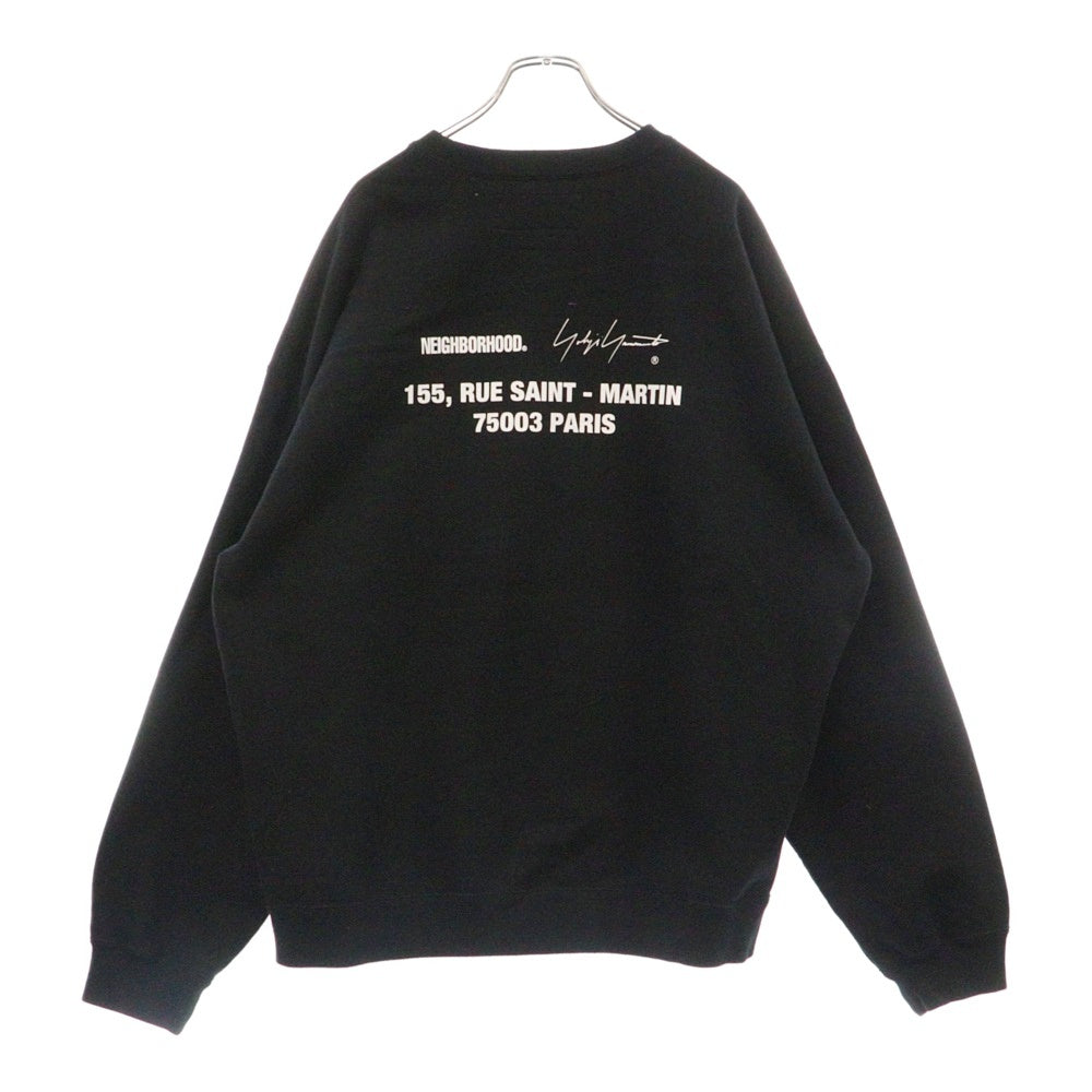 NEIGHBORHOOD(ネイバーフッド) X YOHJI YAMAMOTO SWEAT SHIRT 242UWYYN-CSM01S ヨウジヤマモト クルーネック スウェット トレーナー ブラック
