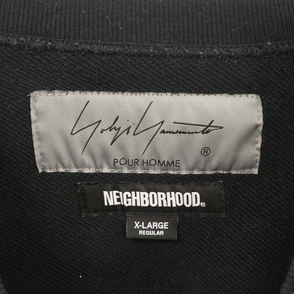 NEIGHBORHOOD(ネイバーフッド) X YOHJI YAMAMOTO SWEAT SHIRT 242UWYYN-CSM01S ヨウジヤマモト クルーネック スウェット トレーナー ブラック