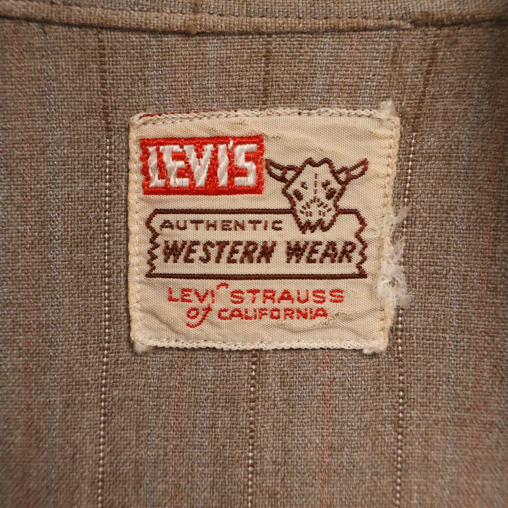 Levi's(リーバイス) 50s SHORT HORN ギャバジン ウエスタン シャドーストライプ スナップ シャツ ベージュ