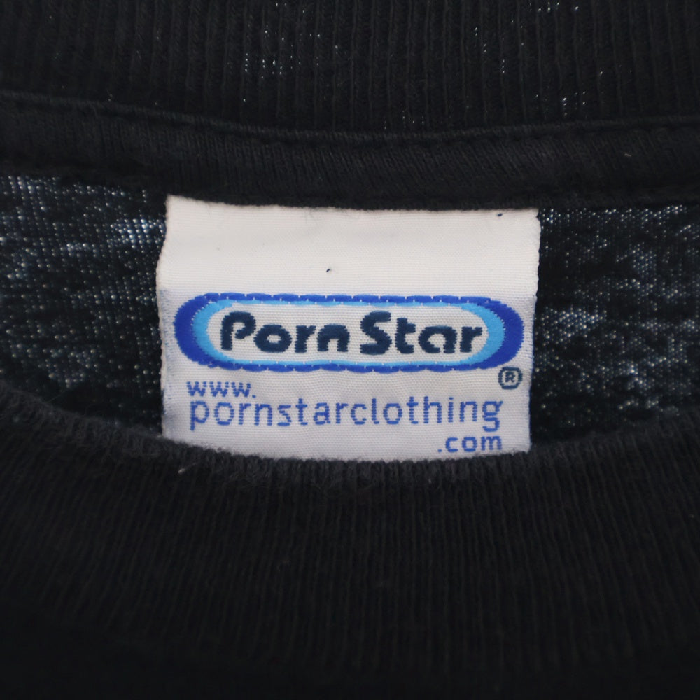 VINTAGE(ヴィンテージ) 90s PORN STAR L/S ポルノスター フロント 袖 プリント Tシャツ 長袖カットソー ネイビー
