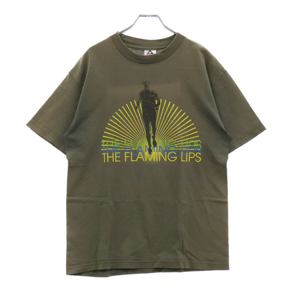 VINTAGE(ヴィンテージ) 90s THE FLAMING LIPS ザフレイミングリップス フロントプリント Tシャツ 半袖カットソー カーキ