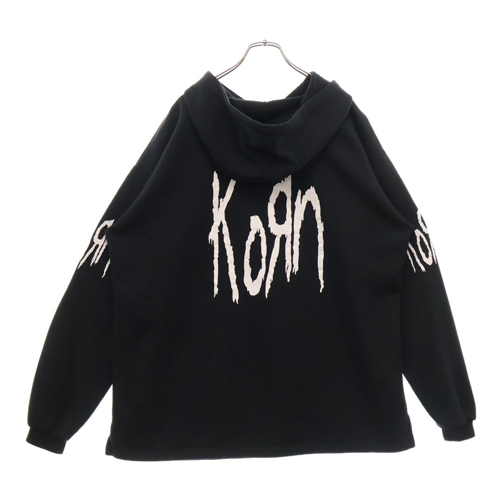 VINTAGE(ヴィンテージ) 90s KORN ISSUES コーン 両面プリント フーディー パーカー ブラック