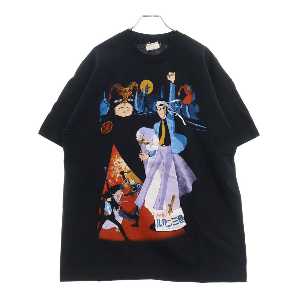 VINTAGE(ヴィンテージ) 90s ルパン三世 カリオストロの城 フロント プリント Tシャツ 半袖カットソー ブラック