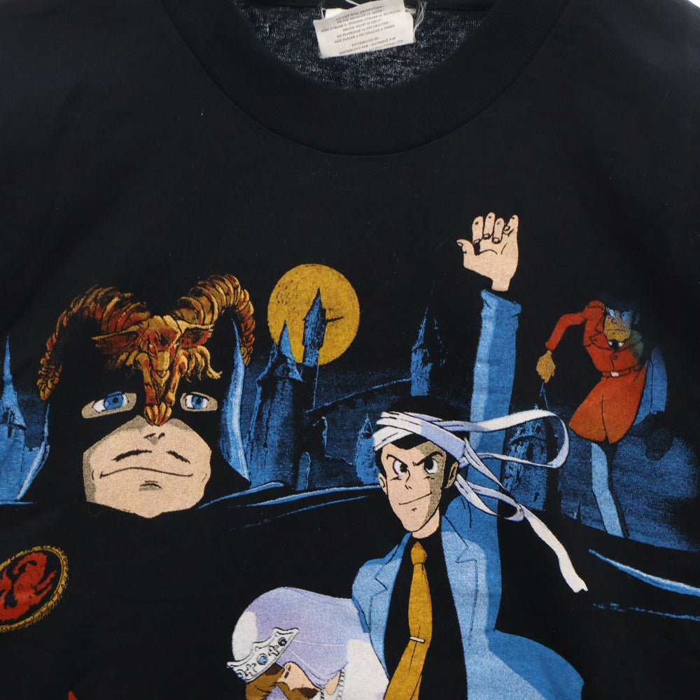 VINTAGE(ヴィンテージ) 90s ルパン三世 カリオストロの城 フロント プリント Tシャツ 半袖カットソー ブラック