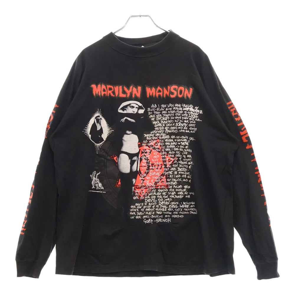 VINTAGE(ヴィンテージ) 90s MARILYN MANSON BOOTLEG LS TEE マリリンマンソン 両面プリント長袖Tシャツ 長袖カットソーブラック