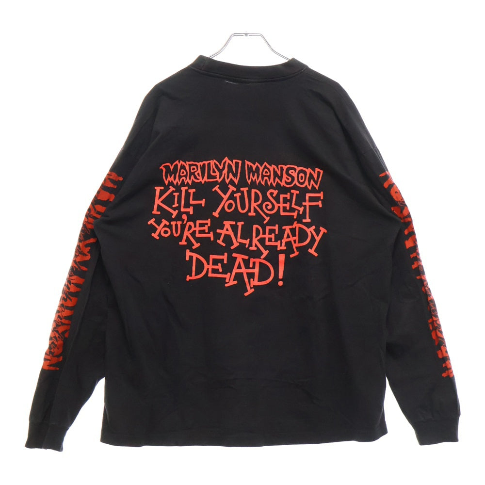 VINTAGE(ヴィンテージ) 90s MARILYN MANSON BOOTLEG LS TEE マリリンマンソン 両面プリント長袖Tシャツ 長袖カットソーブラック