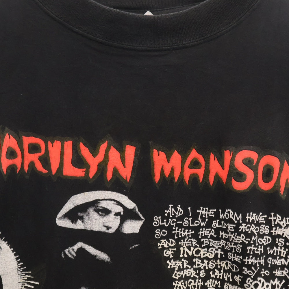 VINTAGE(ヴィンテージ) 90s MARILYN MANSON BOOTLEG LS TEE マリリンマンソン 両面プリント長袖Tシャツ 長袖カットソーブラック