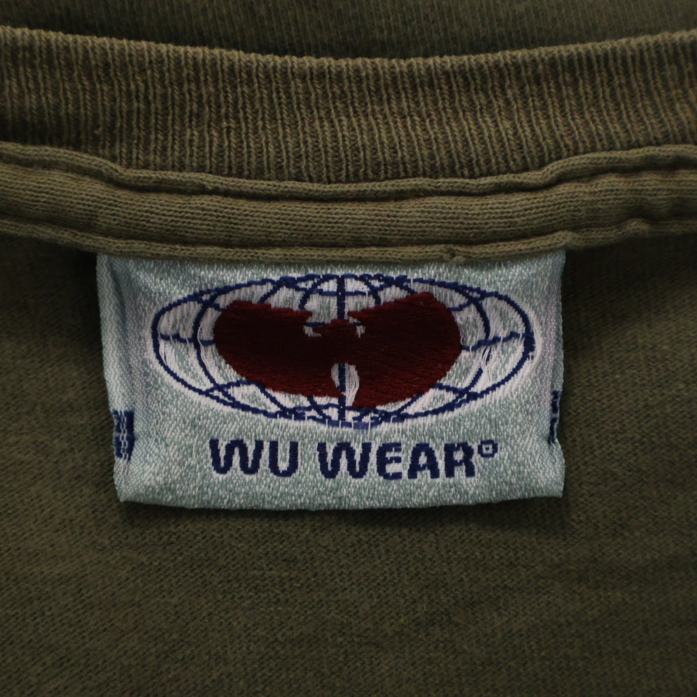 VINTAGE(ヴィンテージ) 90s WU WEAR JEANS CO ウータン ウェア フロントプリント Tシャツ 半袖カットソー カーキ
