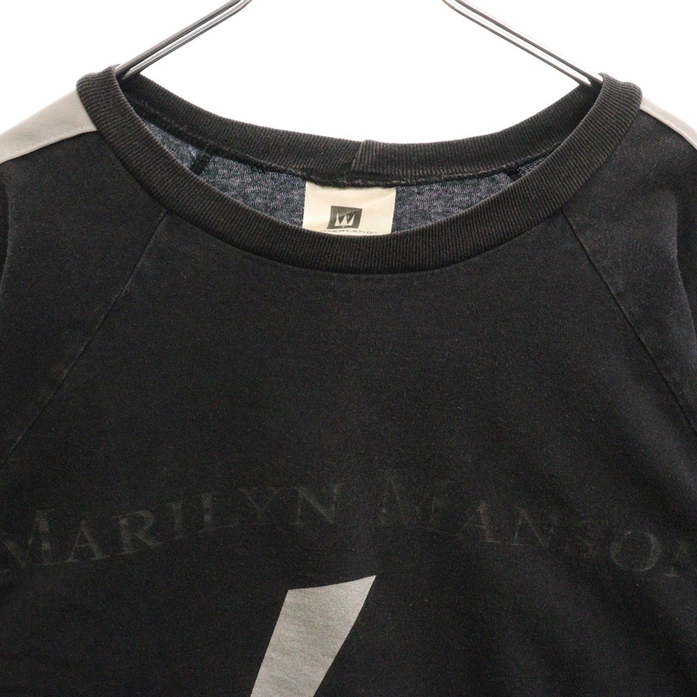 VINTAGE(ヴィンテージ) 90s MARILYN MANSON Arrow L/S マリリンマンソン アロー フロントプリント Tシャツ 長袖カットソー ブラック