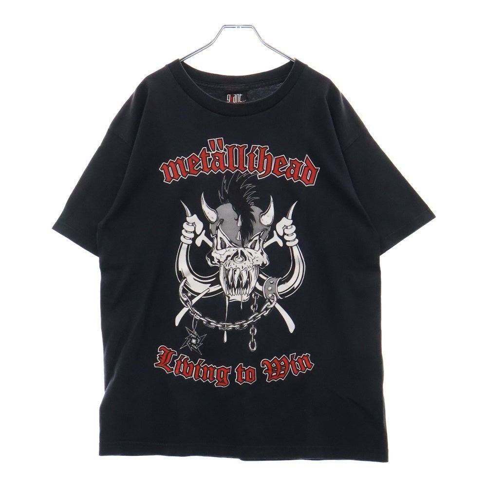 VINTAGE(ヴィンテージ) 90s METALLIHEAD LIVING TO WIN METALLICA CLUB 両面プリント Tシャツ 半袖カットソー ブラック