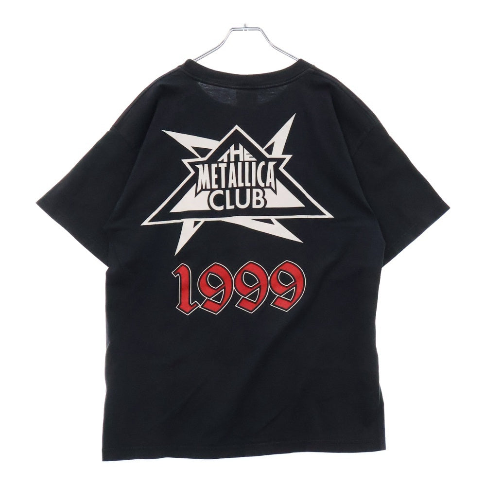 VINTAGE(ヴィンテージ) 90s METALLIHEAD LIVING TO WIN METALLICA CLUB 両面プリント Tシャツ 半袖カットソー ブラック