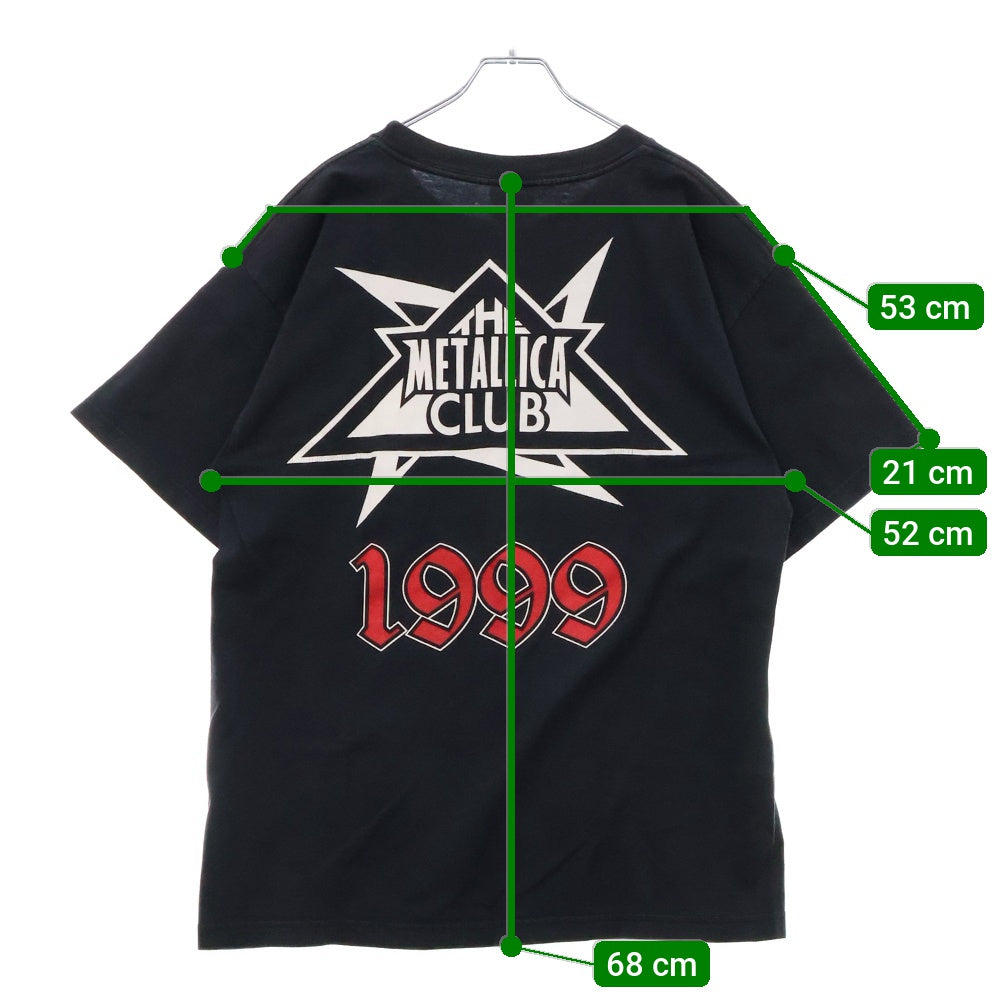 VINTAGE(ヴィンテージ) 90s METALLIHEAD LIVING TO WIN METALLICA CLUB 両面プリント Tシャツ 半袖カットソー ブラック