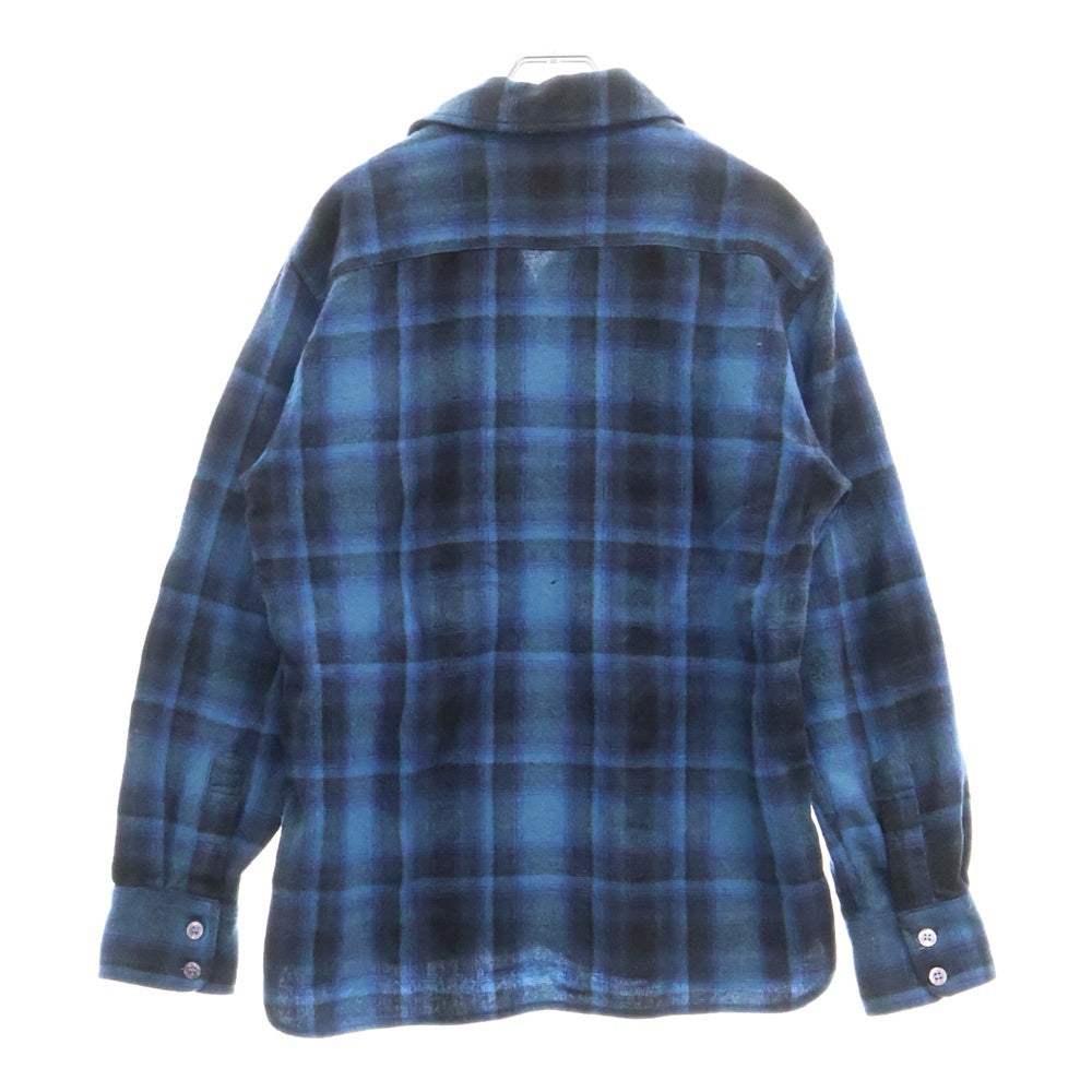 VINTAGE(ヴィンテージ) 70s Sears KINGS ROAD ombre check shirt シアーズ オンブレチェック 1ポケット 長袖 シャツ ブルー