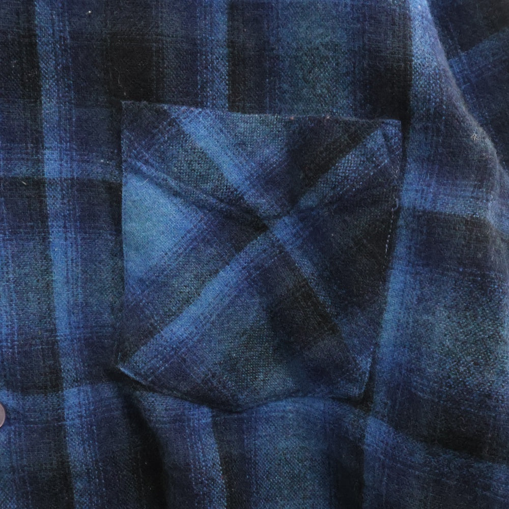 VINTAGE(ヴィンテージ) 70s Sears KINGS ROAD ombre check shirt シアーズ オンブレチェック 1ポケット 長袖 シャツ ブルー