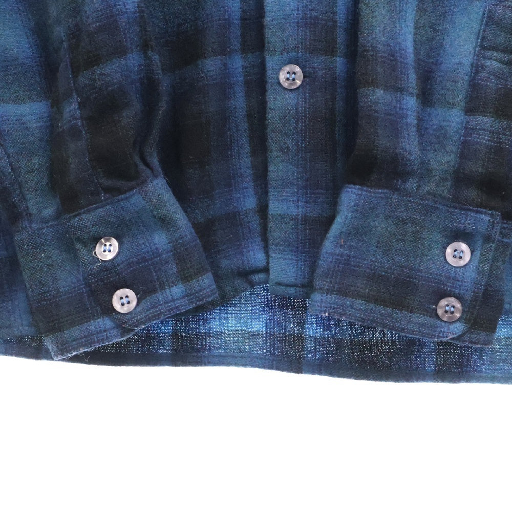 VINTAGE(ヴィンテージ) 70s Sears KINGS ROAD ombre check shirt シアーズ オンブレチェック 1ポケット 長袖 シャツ ブルー