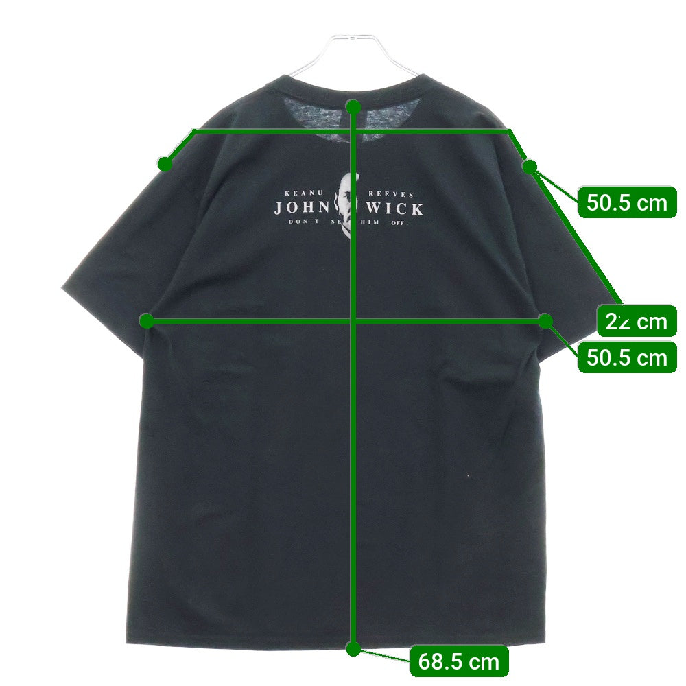 VINTAGE(ヴィンテージ) 10s John Wick ジョン・ウィック キアヌリーブス 両面プリント Tシャツ 半袖 カットソー ブラック