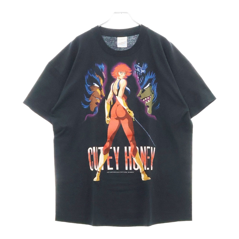 VINTAGE(ヴィンテージ) 90s CUTEY HONEY TEE キューティーハニ フロントプリント半袖Tシャツ カットソー ブラック