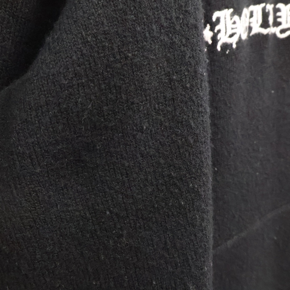 CHROME HEARTS(クロムハーツ) SAILIN ON HD PLVR CHSMR クロス パッチ 刺繍 カシミヤ プルオーバー パーカー ブラック