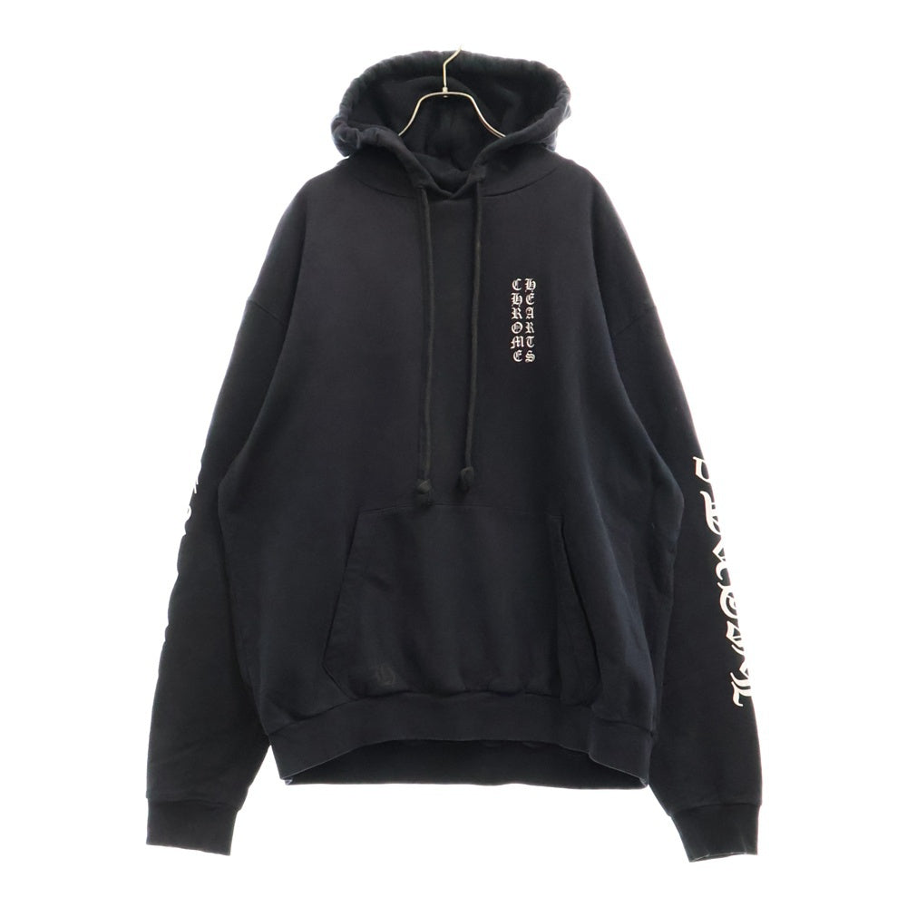 CHROME HEARTS(クロムハーツ) VERTICAL ARM LOGO HOODIE バーティカル アーム ロゴ フーディ プルオーバー スウェット パーカー ブラック