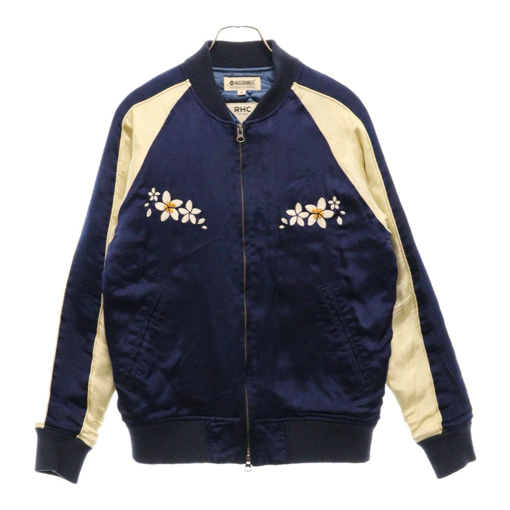 RHC Ron Herman(アールエイチシー ロンハーマン) MAGIC NUMBER SOUVENIR JACKET バック刺繍 スーベニア ジャケット ブルー/アイボリー