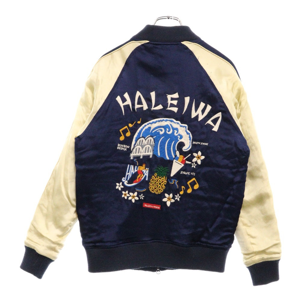 RHC Ron Herman(アールエイチシー ロンハーマン) MAGIC NUMBER SOUVENIR JACKET バック刺繍 スーベニア ジャケット ブルー/アイボリー