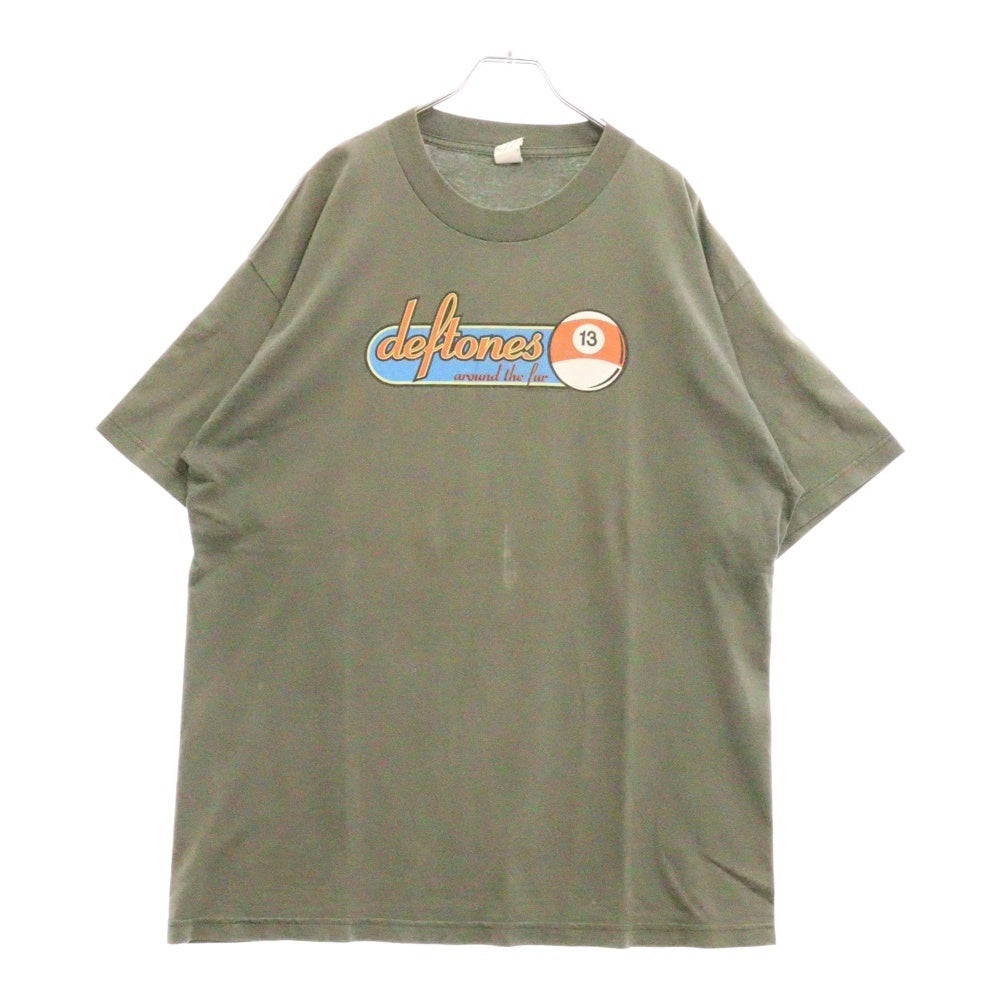 VINTAGE(ヴィンテージ) 90s deftones デフトーンズ フロント プリント Tシャツ 半袖カットソー カーキ