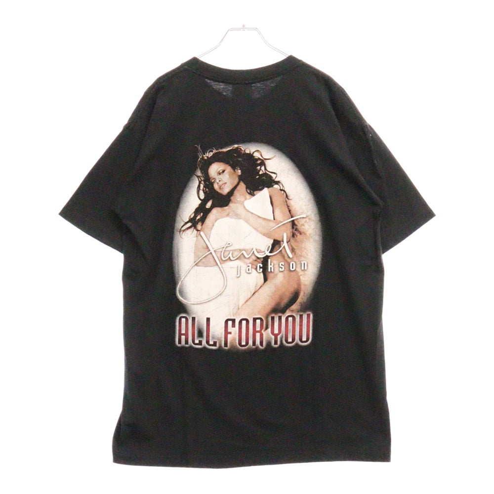VINTAGE(ヴィンテージ) 90s JANET JACKSON ALL FOR YOU TOUR BOOTLEG TEE ジャネットジャクソン 両面プリント半袖Tシャツ カットソー ブラック