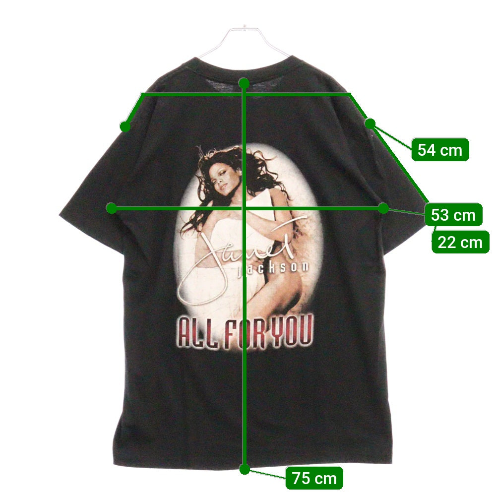 VINTAGE(ヴィンテージ) 90s JANET JACKSON ALL FOR YOU TOUR BOOTLEG TEE ジャネットジャクソン 両面プリント半袖Tシャツ カットソー ブラック