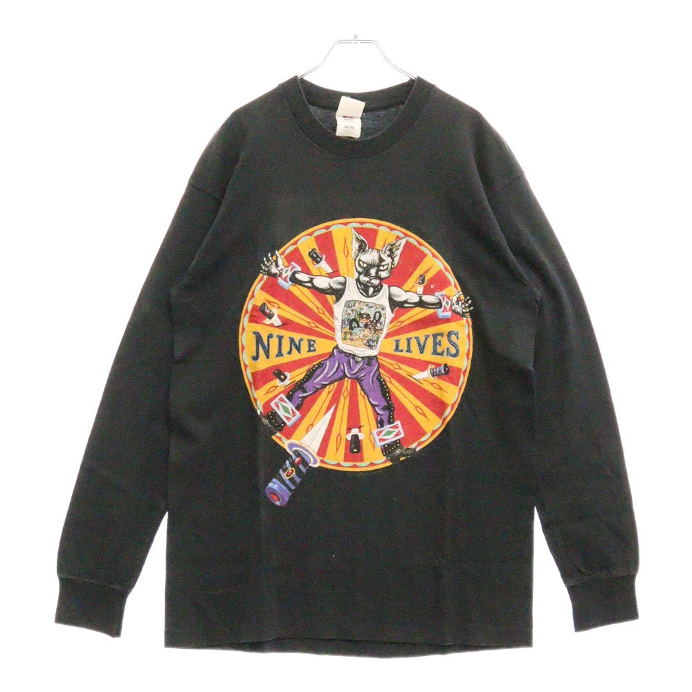VINTAGE(ヴィンテージ) 90s AEROSMITH NINE LIVES L/S エアロスミス Tシャツ 半袖カットソー ブラック