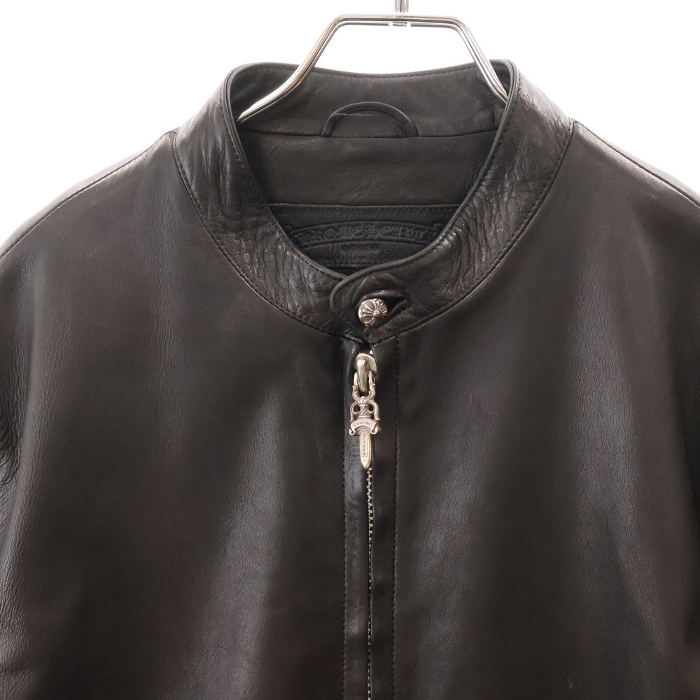 CHROME HEARTS(クロムハーツ) RACING2 レーシング2 ダガージップシングルライダースレザージャケット ブラック