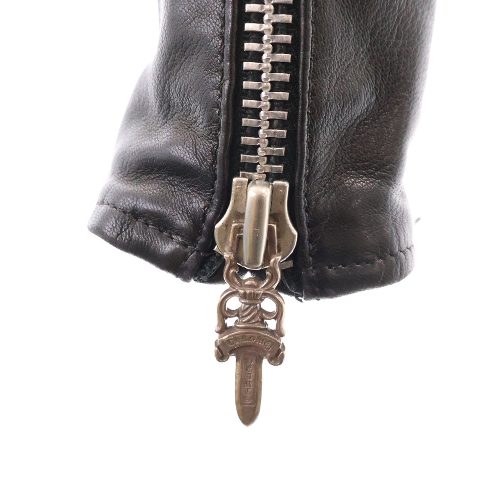 CHROME HEARTS(クロムハーツ) RACING2 レーシング2 ダガージップシングルライダースレザージャケット ブラック