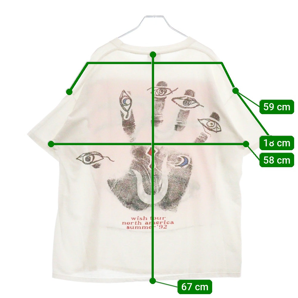 VINTAGE(ヴィンテージ) 90s THE CURE WISH TOUR NORTH AMERICAN SUMMER ザ・キュアー ウィッシュ ツアー Tシャツ 半袖カットソー ホワイト