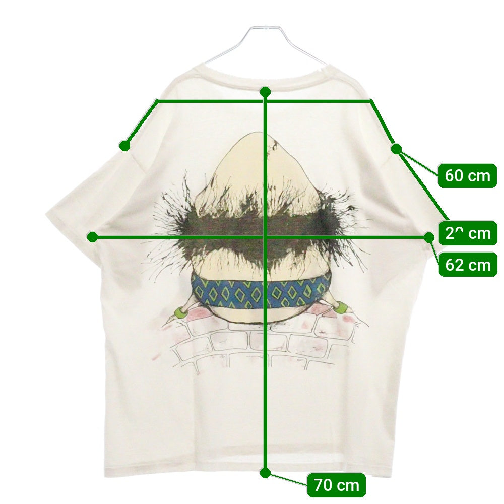 VINTAGE(ヴィンテージ) 90s Alice in Wonderland Humpty Dumpty 不思議の国のアリス ハンプティ・ダンプティ 両面プリント Tシャツ 半袖カットソー ホワイト