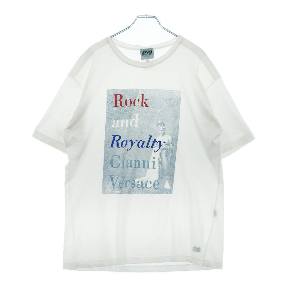 VERSACE JEANS COUTURE(ヴェルサーチジーンズクチュール) PHOTO PRINT TEE ROCK AND ROYALTY フォトプリント Tシャツ 半袖カットソー ホワイト