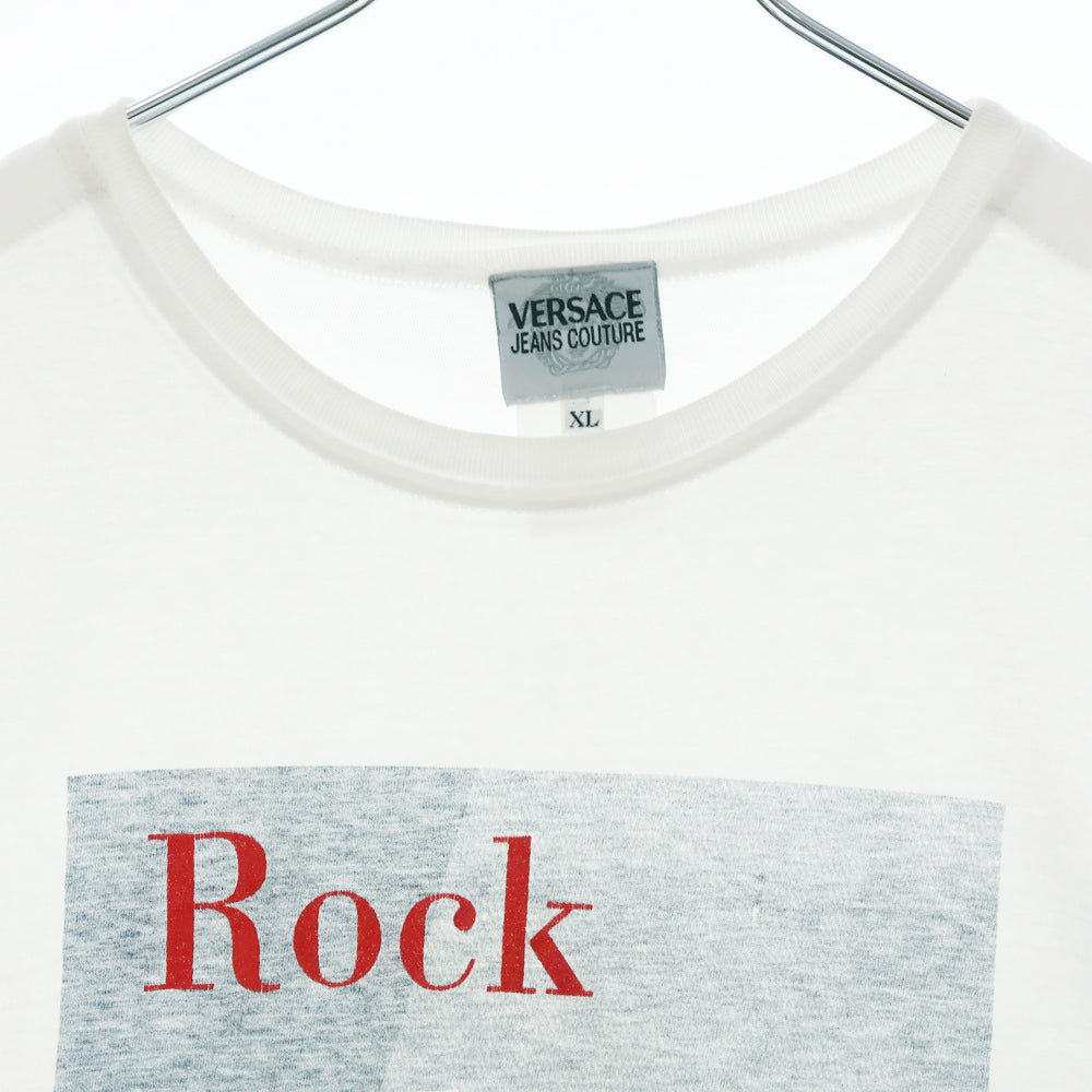 VERSACE JEANS COUTURE(ヴェルサーチジーンズクチュール) PHOTO PRINT TEE ROCK AND ROYALTY フォトプリント Tシャツ 半袖カットソー ホワイト