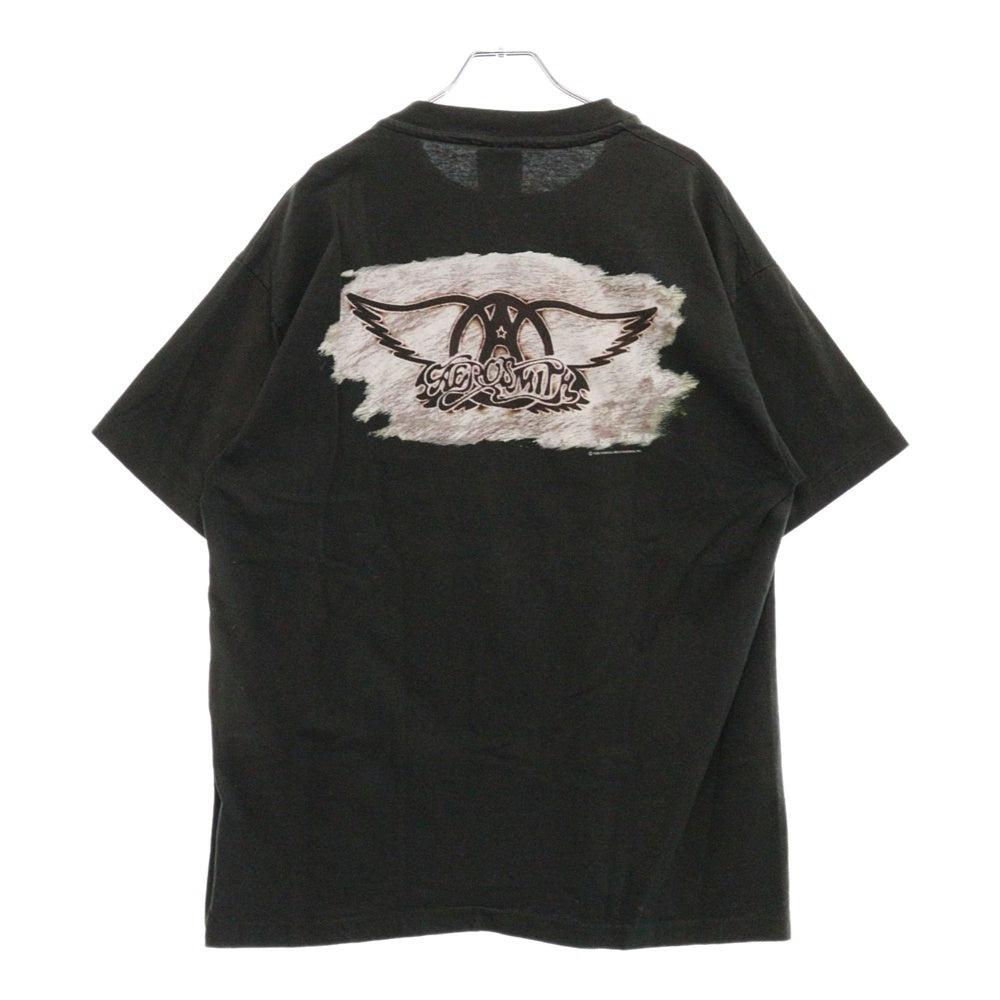 VINTAGE(ヴィンテージ) 90s AEROSMITH GET A GRIP エアロスミス ゲット ア グリップ 両面プリント Tシャツ 半袖カットソー ブラック
