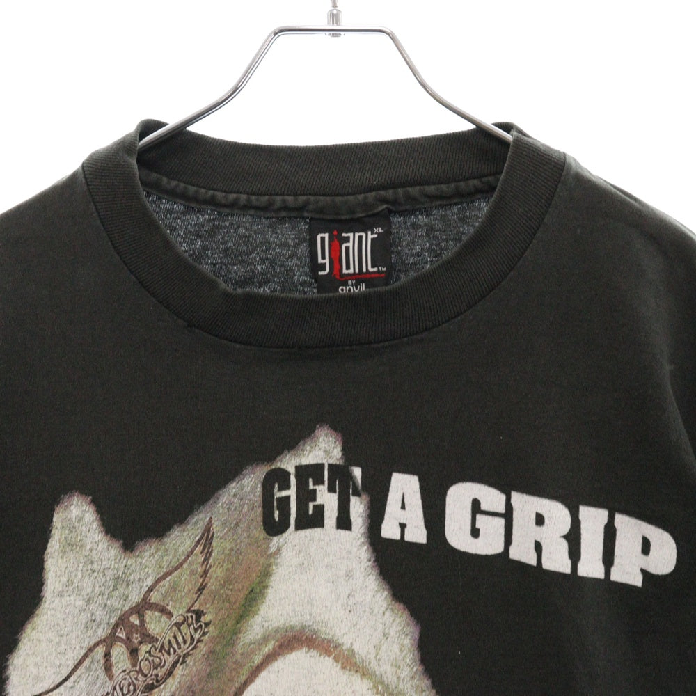 VINTAGE(ヴィンテージ) 90s AEROSMITH GET A GRIP エアロスミス ゲット ア グリップ 両面プリント Tシャツ 半袖カットソー ブラック