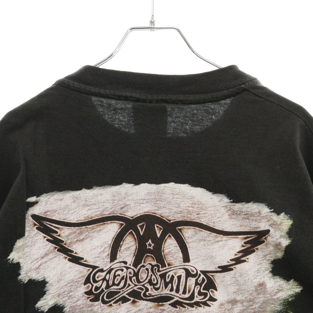 VINTAGE(ヴィンテージ) 90s AEROSMITH GET A GRIP エアロスミス ゲット ア グリップ 両面プリント Tシャツ 半袖カットソー ブラック