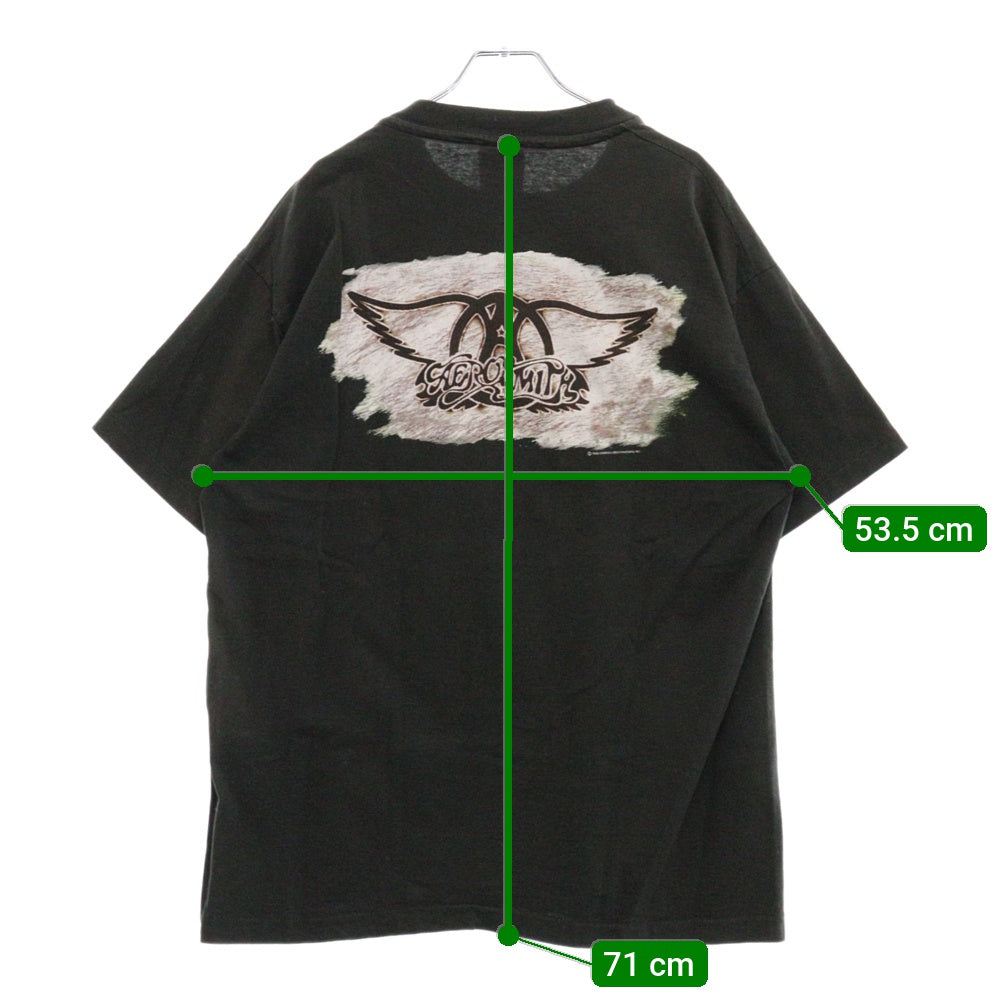 VINTAGE(ヴィンテージ) 90s AEROSMITH GET A GRIP エアロスミス ゲット ア グリップ 両面プリント Tシャツ 半袖カットソー ブラック
