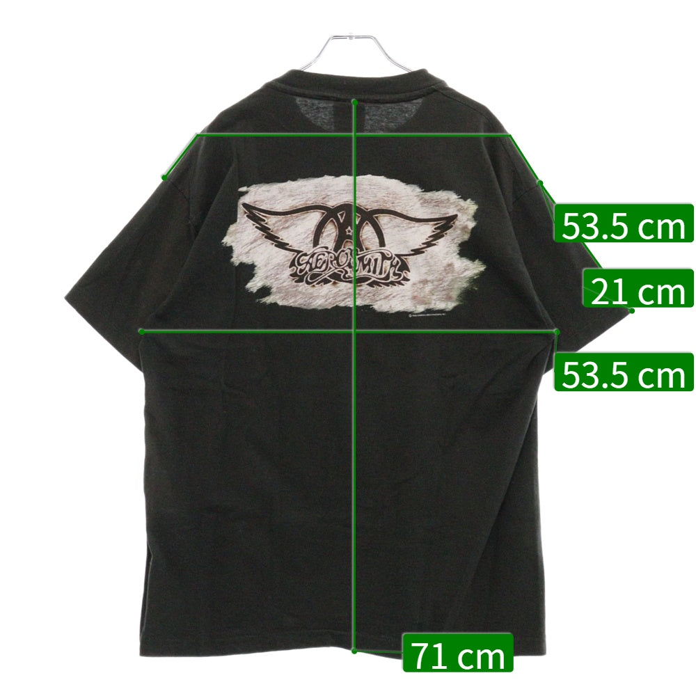 VINTAGE(ヴィンテージ) 90s AEROSMITH GET A GRIP エアロスミス ゲット ア グリップ 両面プリント Tシャツ 半袖カットソー ブラック