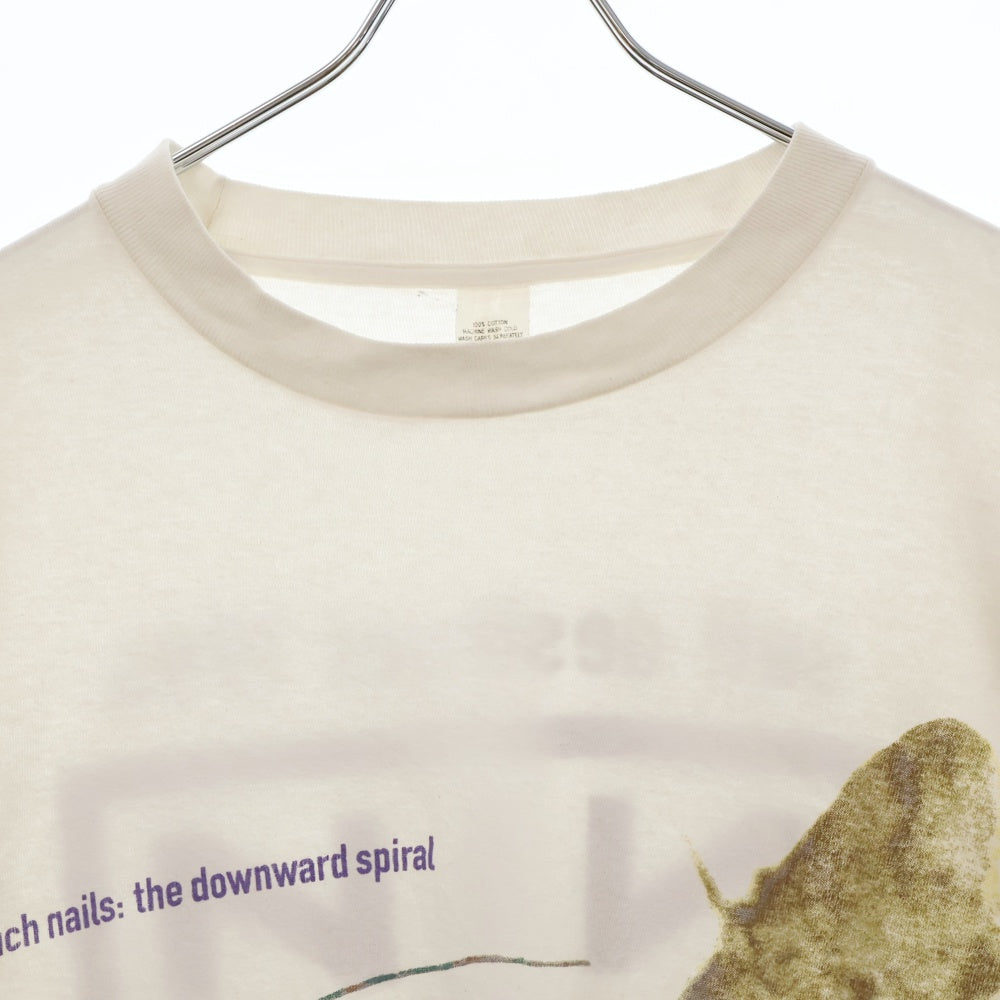VINTAGE(ヴィンテージ) 90s ナインインチネイルズ ザダウンワードスパイラル セルフデストラクト Tシャツ 半袖カットソー ホワイト