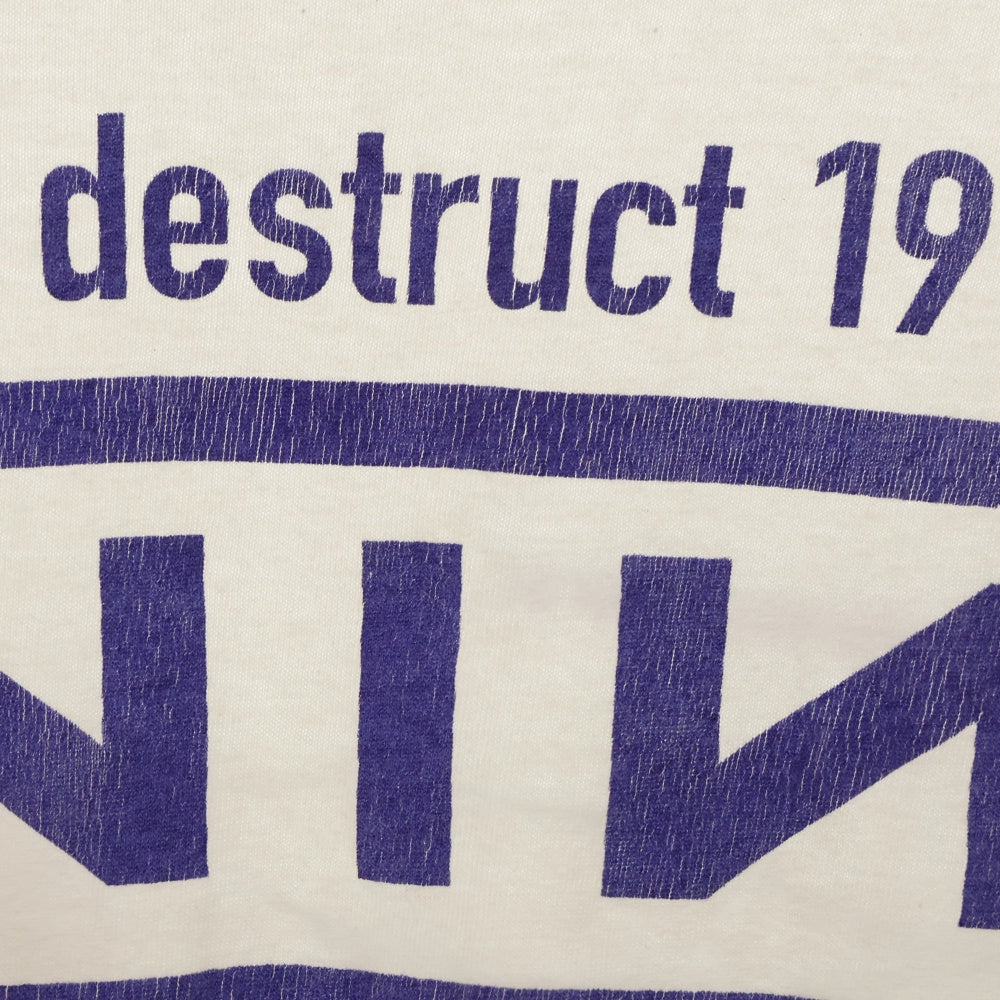 VINTAGE(ヴィンテージ) 90s ナインインチネイルズ ザダウンワードスパイラル セルフデストラクト Tシャツ 半袖カットソー ホワイト